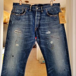 NWT RRL Slim Boot Cut Distressed Selvedge Jean